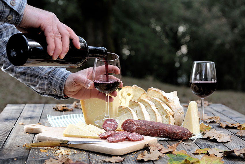 salami and cheese with an Italian made red wine is divine