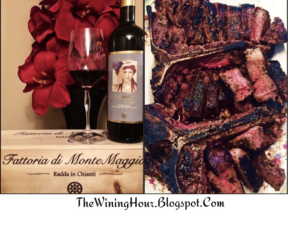 Li pairs Montemaggio Torre with a porterhouse steak